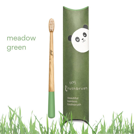 Meadow Green Tiny Truthbrush with soft bristles