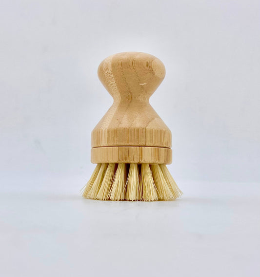 New - Bamboo Soft Bristle Pot Scrubber With replaceable head