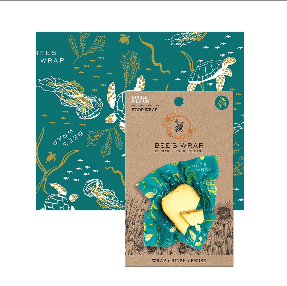 Bees Wax Wrap Oceans Medium