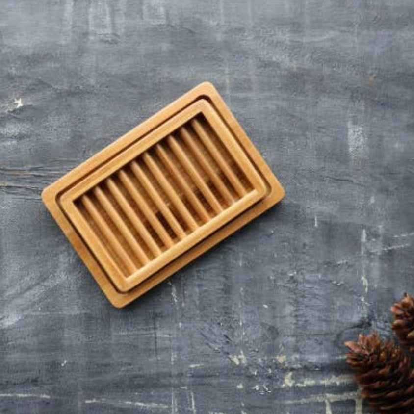 Dual Layer Bamboo Soap Dish