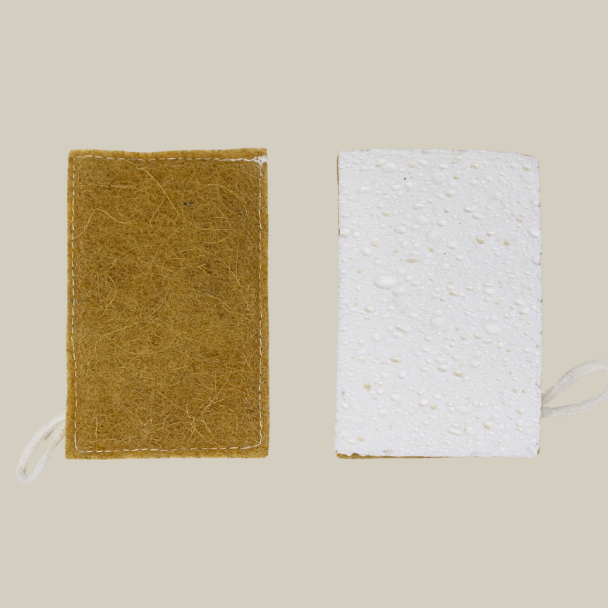 Cellulose Sponge with Sisal Scrubber – Plastic-Free Kitchen 