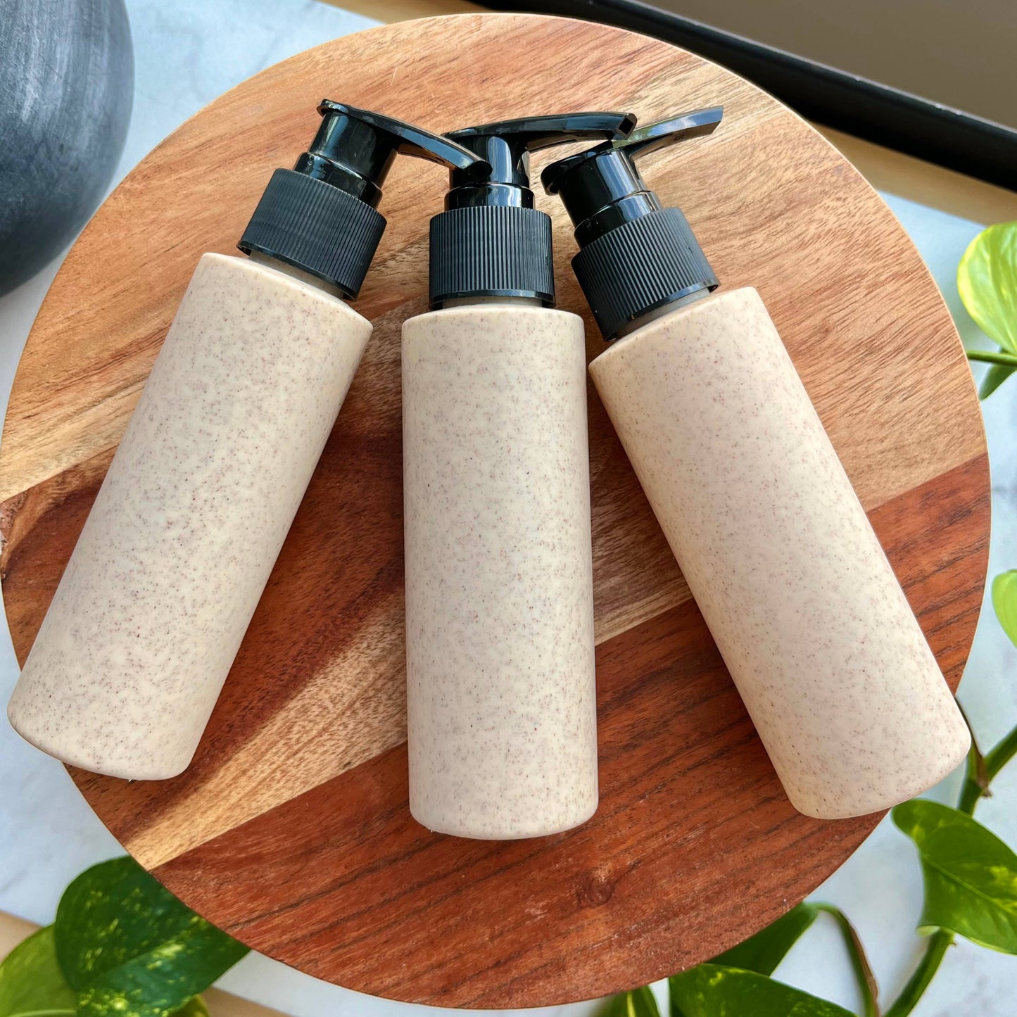 Eco-Friendly Wheat Straw Bottle with Pump - 4oz