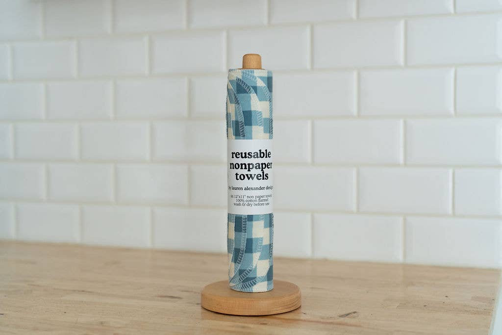 Reusable Paper Towels - Blue Gingham