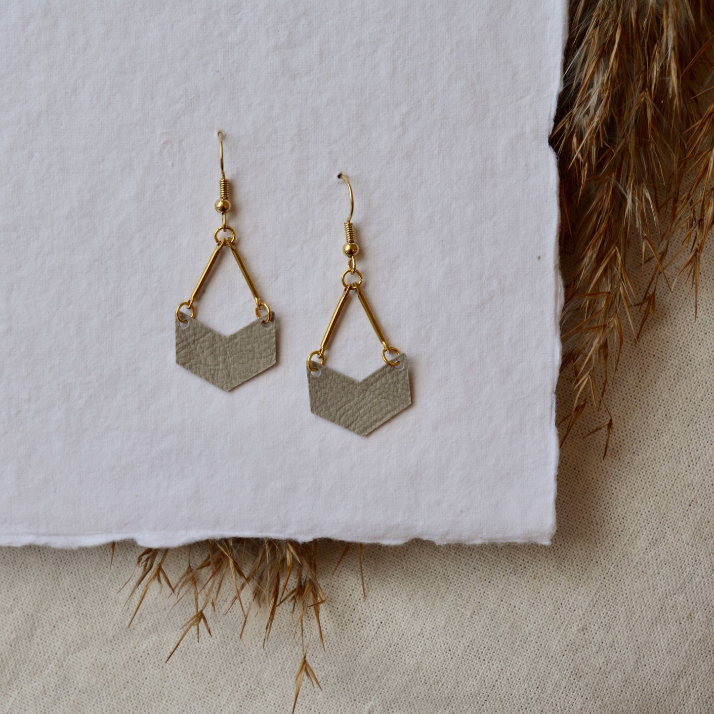 Chevron Zero-Waste Earrings