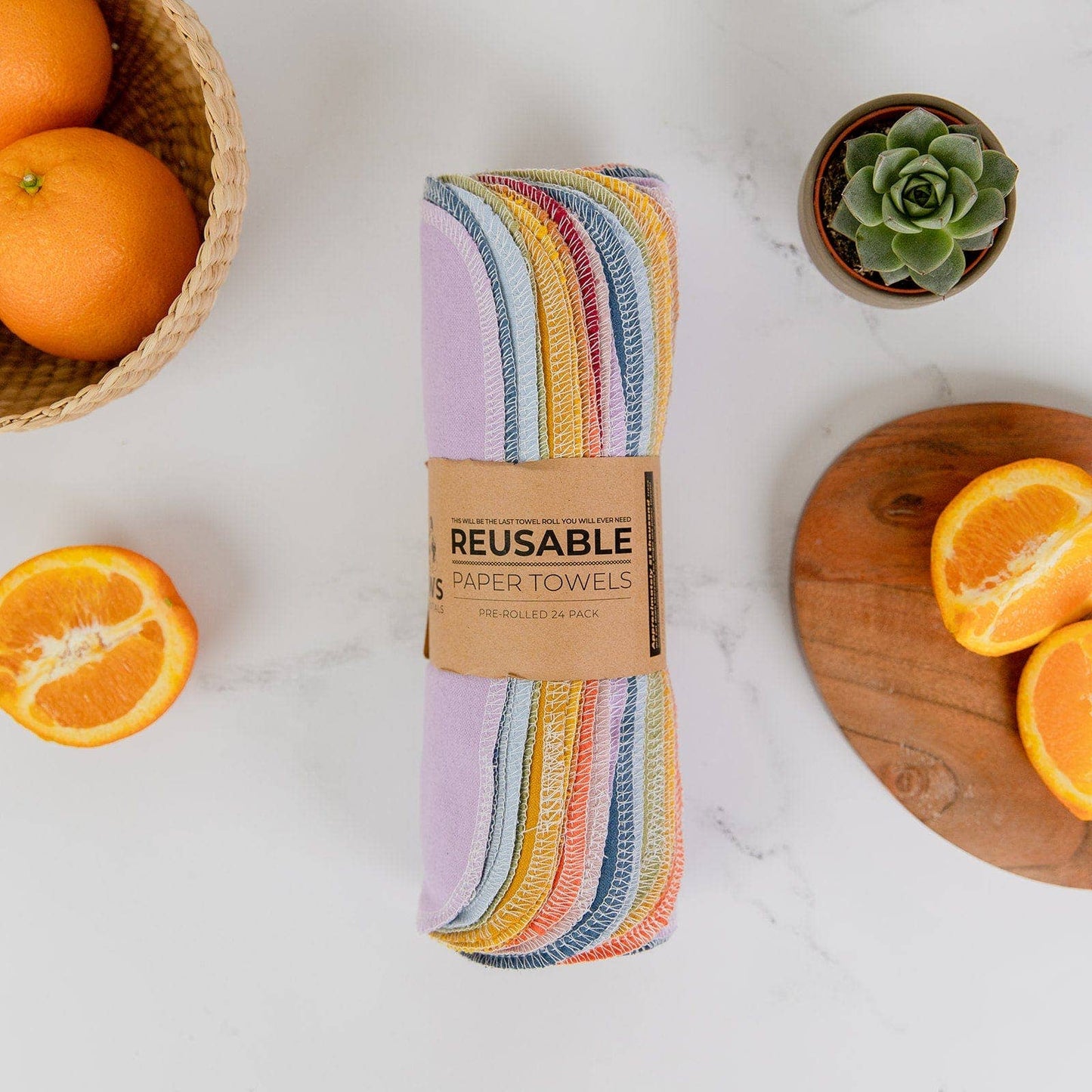 Reusable Paper Towels - Pre-Rolled 24-Pack