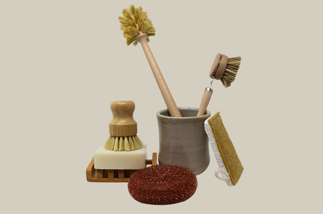 Cellulose Sponge with Sisal Scrubber – Plastic-Free Kitchen 