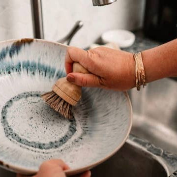 Bamboo Pot Scrubber with Replaceable Head
