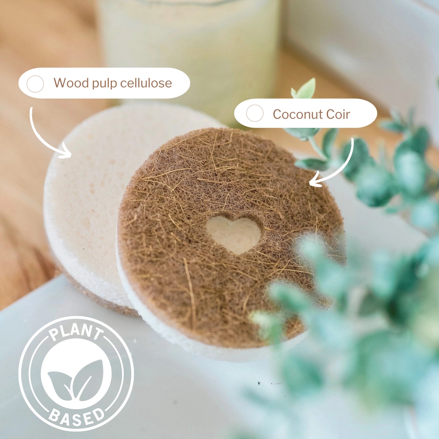 Round Heart Cut-Out Kitchen Dish Sponge