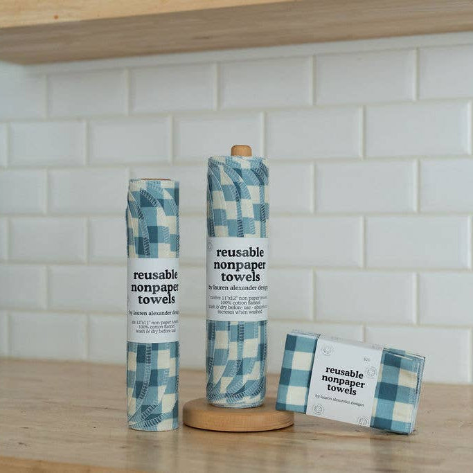 Reusable Paper Towels - Blue Gingham