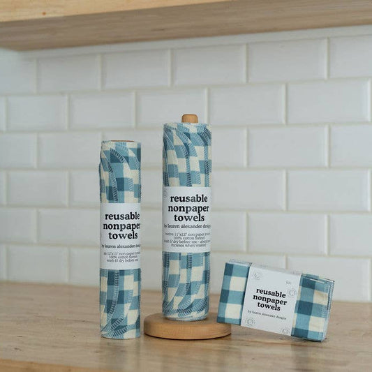 Reusable Paper Towels - Blue Gingham