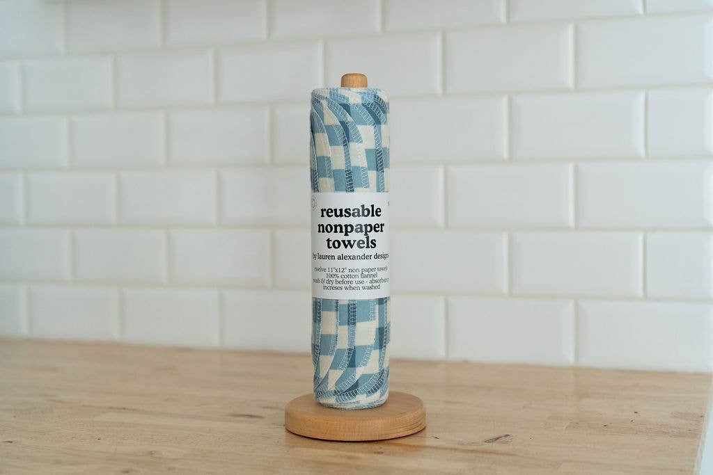 Reusable Paper Towels - Blue Gingham