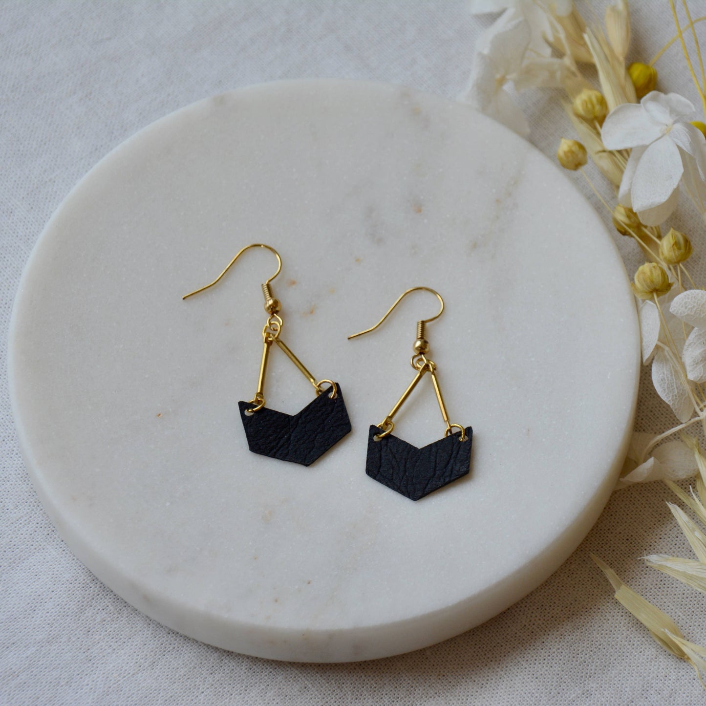Chevron Zero-Waste Earrings
