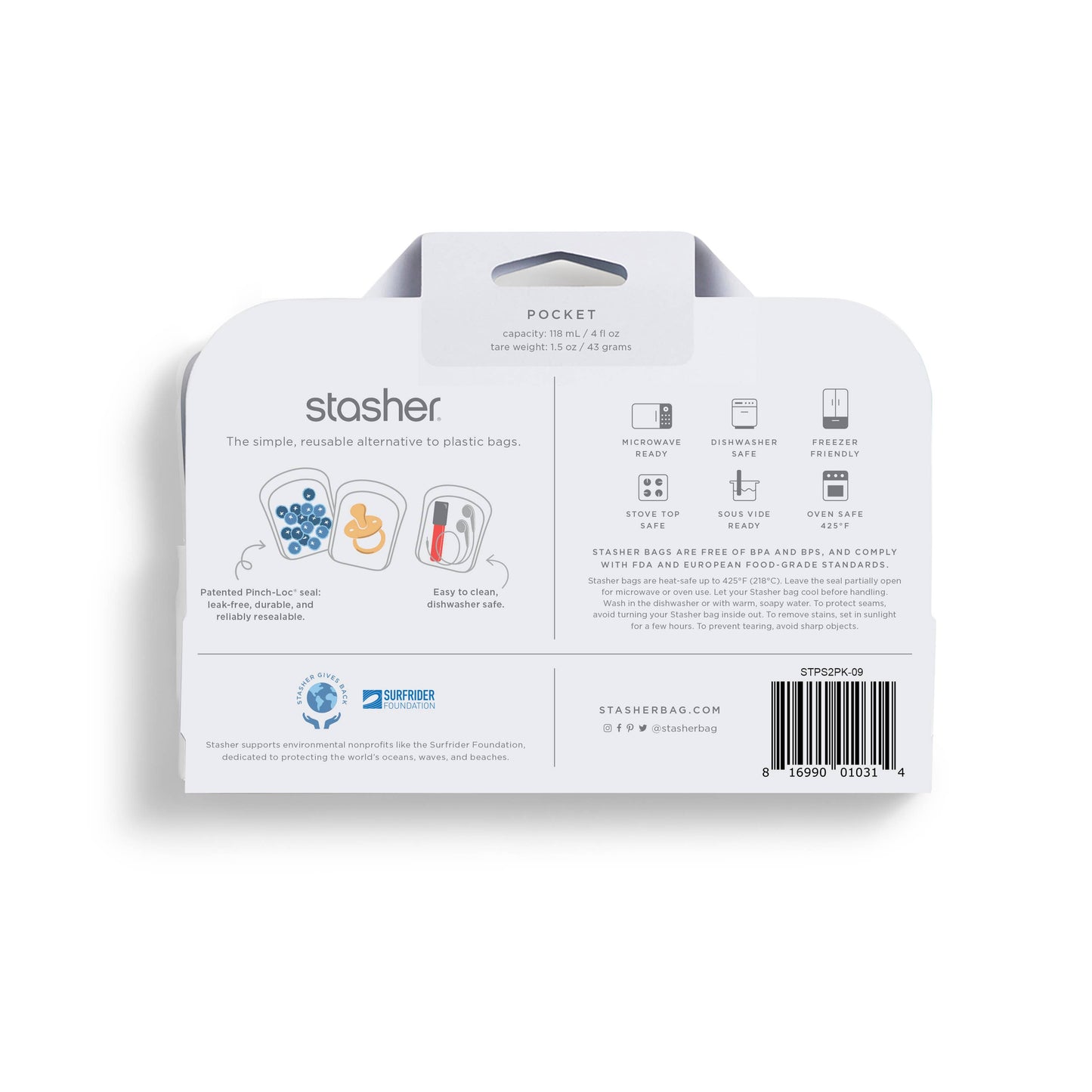 Pocket 2-pack (1 Clear + 1 Deep Ocean)