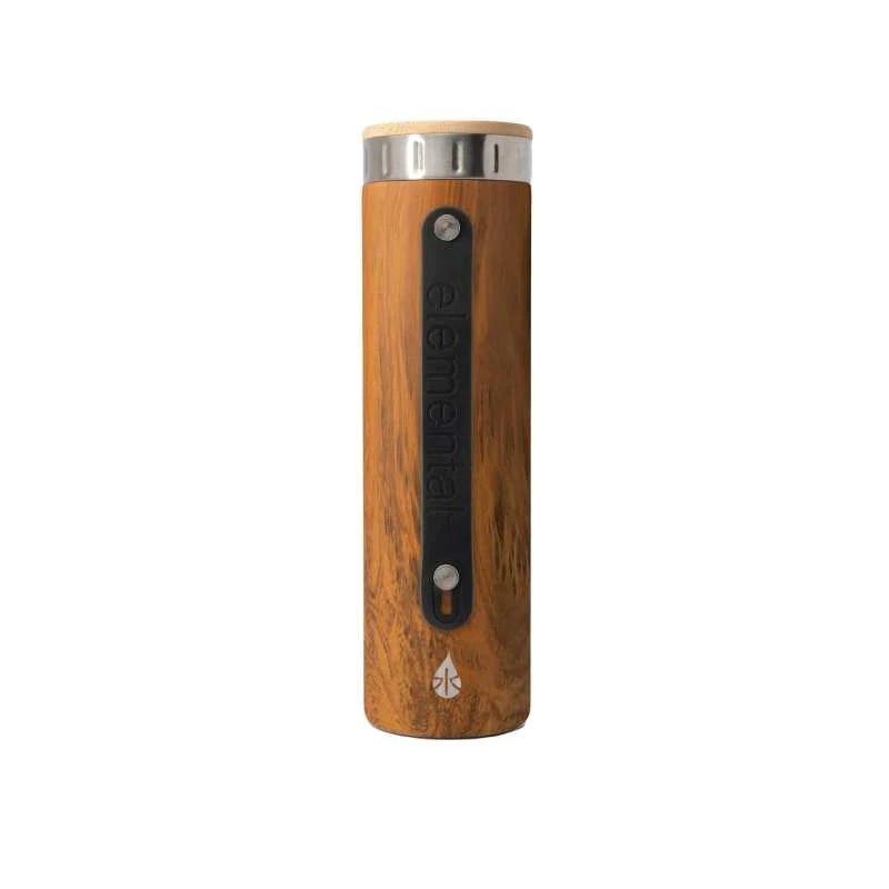 Classic Elemental Stainless Water Bottle - Teak Wood Bamboo Cap 20 oz.