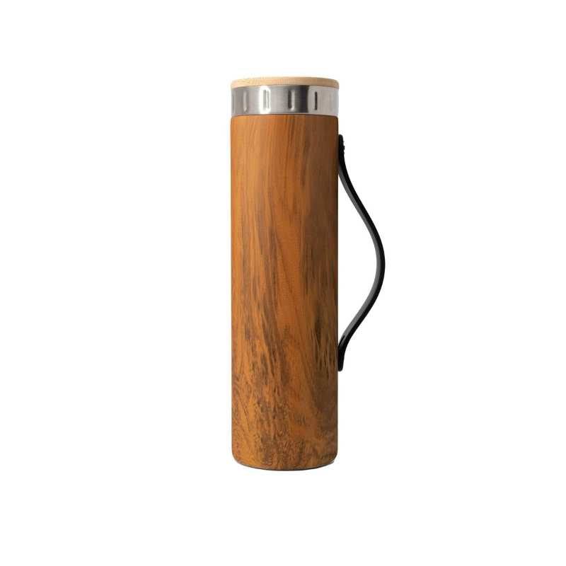 Classic Elemental Stainless Water Bottle - Teak Wood Bamboo Cap 20 oz.