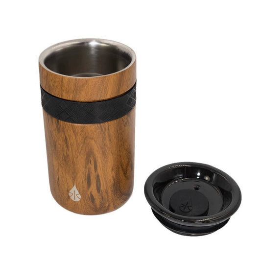 Artisan 12 oz Teak Wood Tumbler with Ceramic Lid