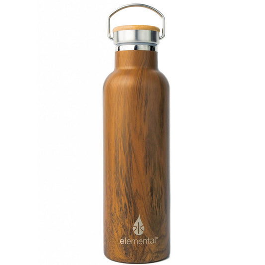 Classic Elemental Stainless Classic Water Bottle - Teak Wood