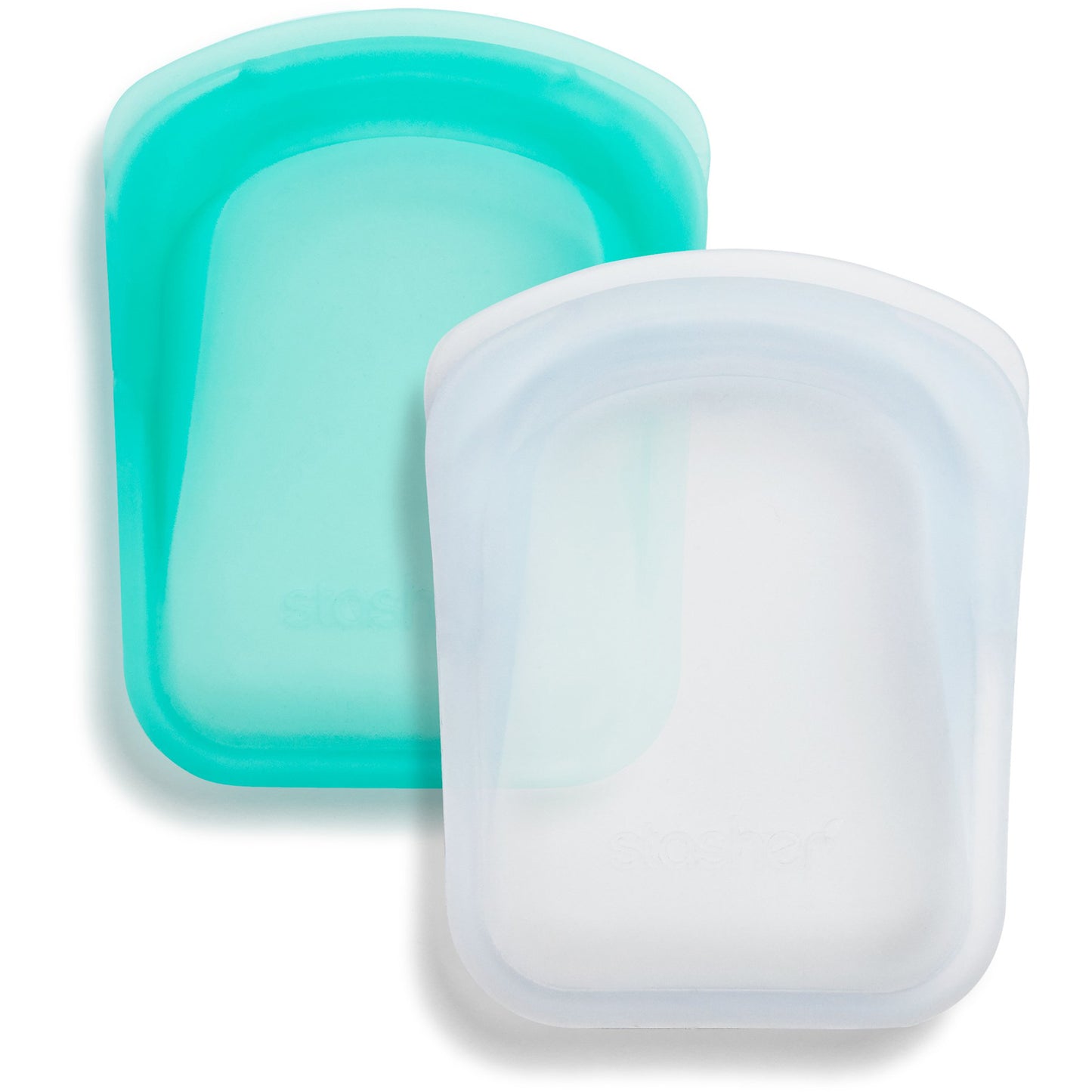 Stasher Bag: Pocket, Clear & Aqua, 2 Pack, 4 oz